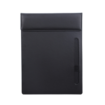 Clipboard de conferință din piele PU, format A4, cu suport magnetic pentru fișiere și suprafață de scriere; imprimare logo disponibil