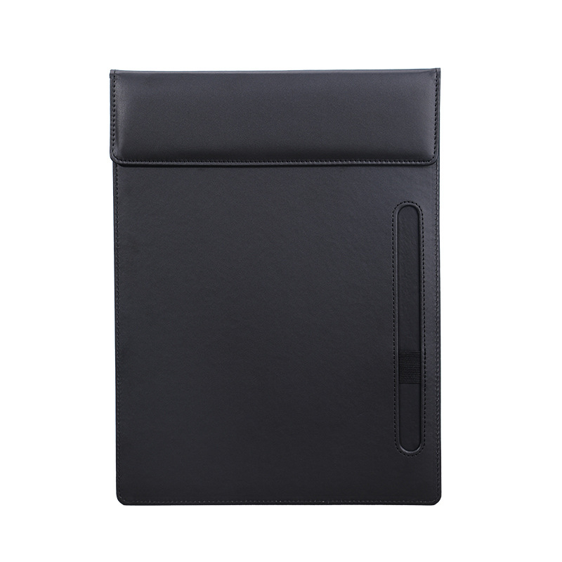 Clipboard de conferință din piele PU, format A4, cu suport magnetic pentru fișiere și suprafață de scriere; imprimare logo disponibil
