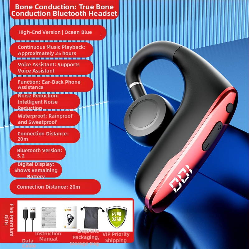 W8 căști Bluetooth cu suport pentru ureche, wireless, conducţie osoasă, ne-in-auricular, căști sportive cu anulare zgomot, IPX5, peste 8 ore autonomie, Bluetooth 5.2
