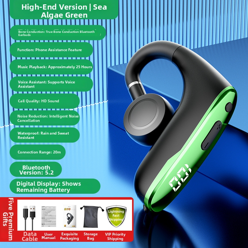 W8 căști Bluetooth cu suport pentru ureche, wireless, conducţie osoasă, ne-in-auricular, căști sportive cu anulare zgomot, IPX5, peste 8 ore autonomie, Bluetooth 5.2