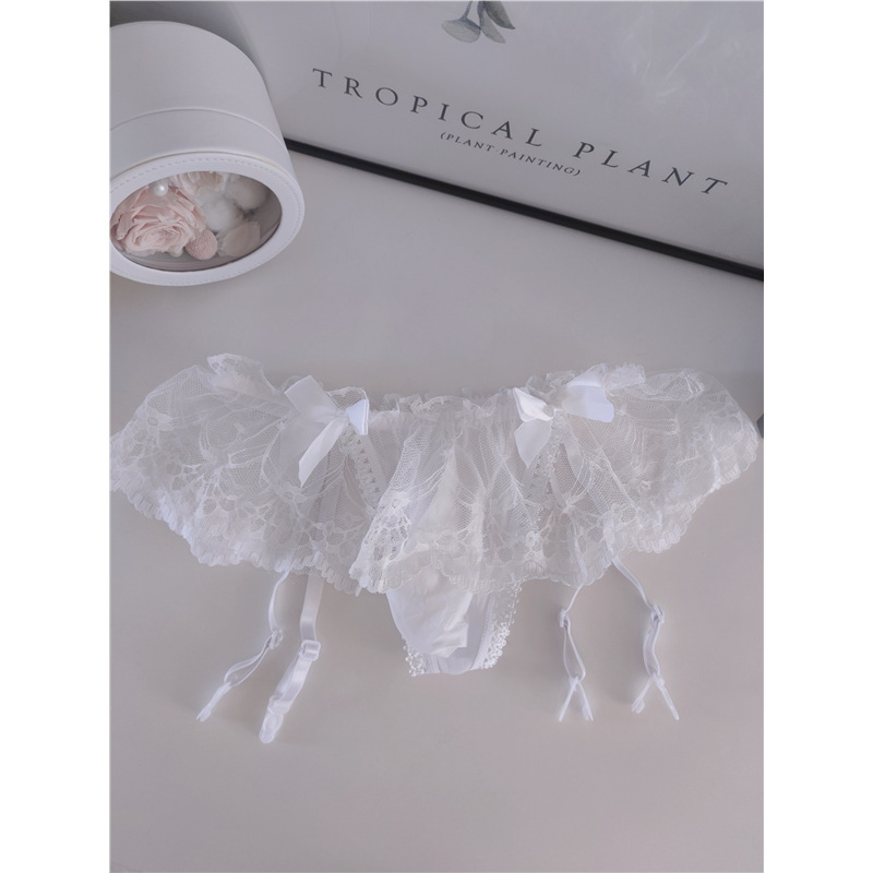 CITYBOY Lace Thong with Suspender Clips and Sheer Stockings Set