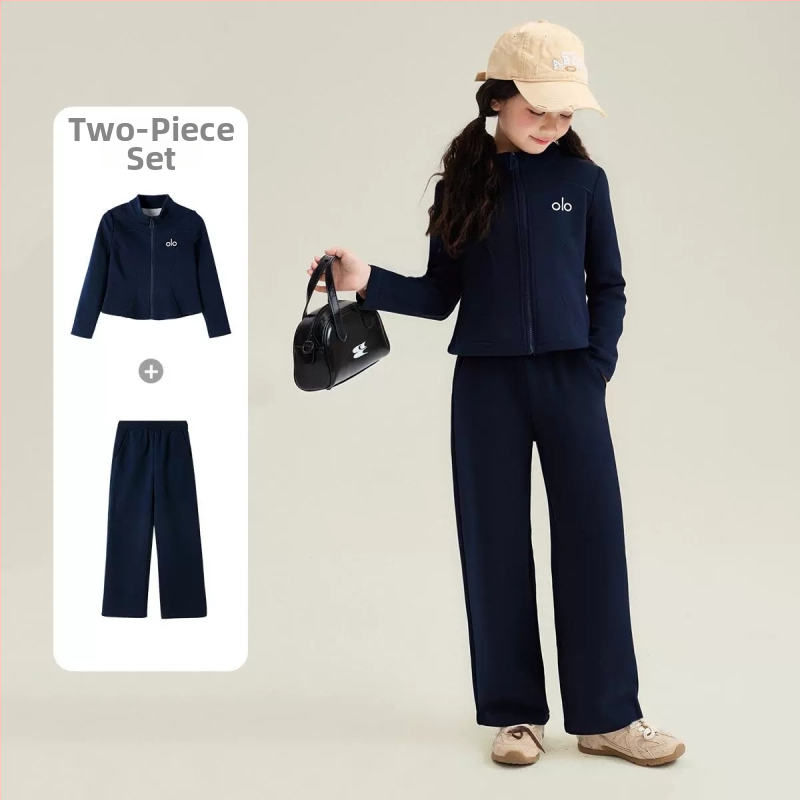 Set sportiv pentru fetițe, stil coreean, primăvară, jachetă și pantaloni – două piese