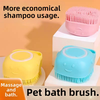 Perie de baie din silicon pentru câini – perie de îngrijire pentru animale de companie
