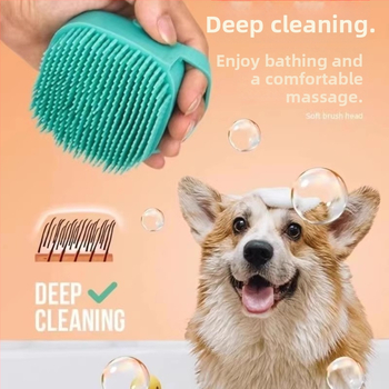 Perie de baie din silicon pentru câini – perie de îngrijire pentru animale de companie