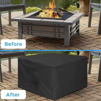 Husă pătrată pentru foc de grădină/barbecue exterior, impermeabilă, rezistentă la praf, UV