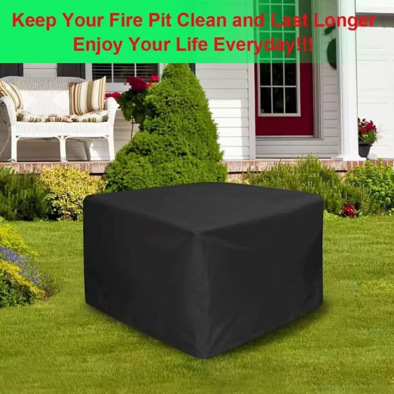 Husă pătrată pentru foc de grădină/barbecue exterior, impermeabilă, rezistentă la praf, UV
