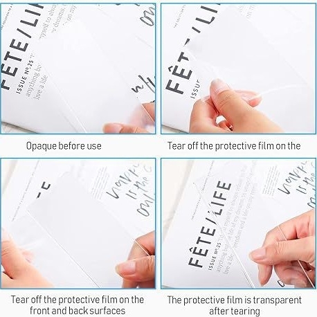Suport acrilic pentru semne cu spate adeziv, plăcuță cu nume, transparent, 20.32 × 5.08 cm