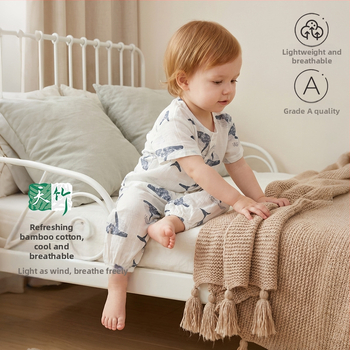 Set pijamale copii, vară ușoară, mâneci scurte, unisex, din două piese