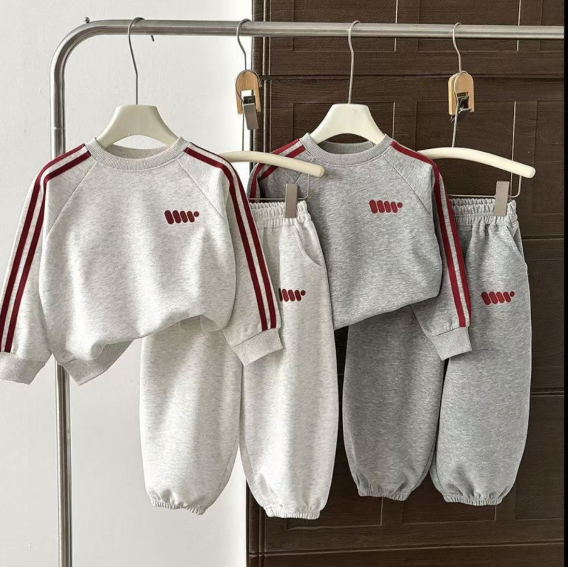 Baloo Bear Set copii de toamnă: hanorac și pantaloni cu broderie, două piese, pentru băieți și fete