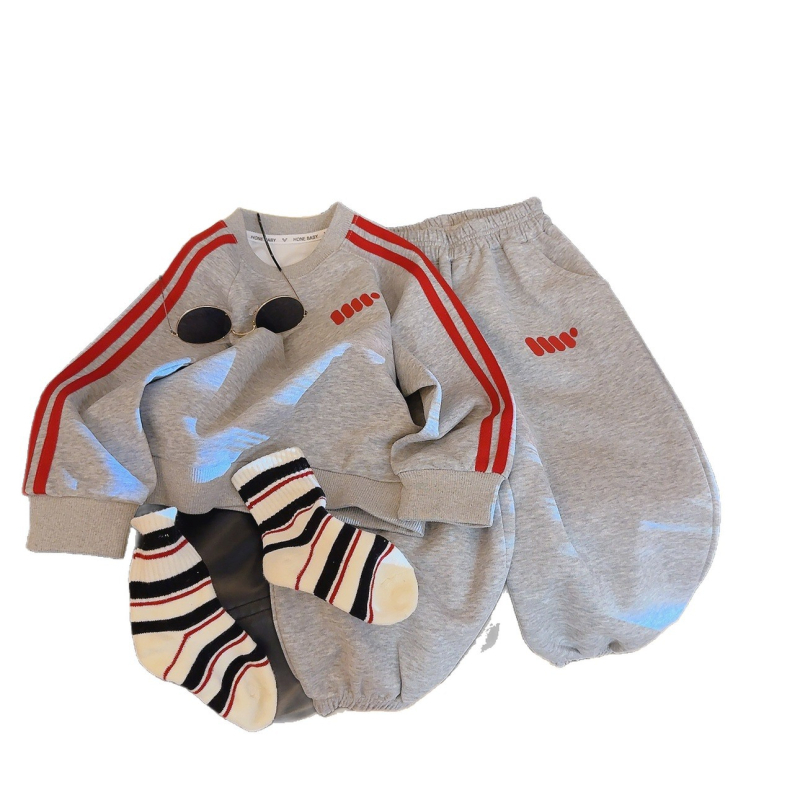 Baloo Bear Set copii de toamnă: hanorac și pantaloni cu broderie, două piese, pentru băieți și fete