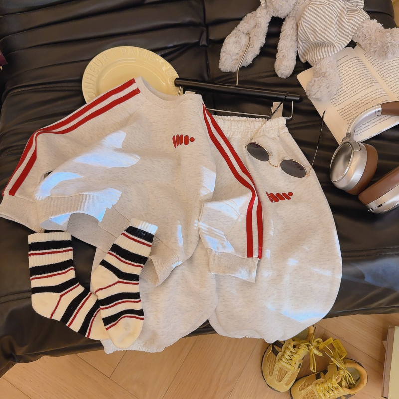 Baloo Bear Set copii de toamnă: hanorac și pantaloni cu broderie, două piese, pentru băieți și fete