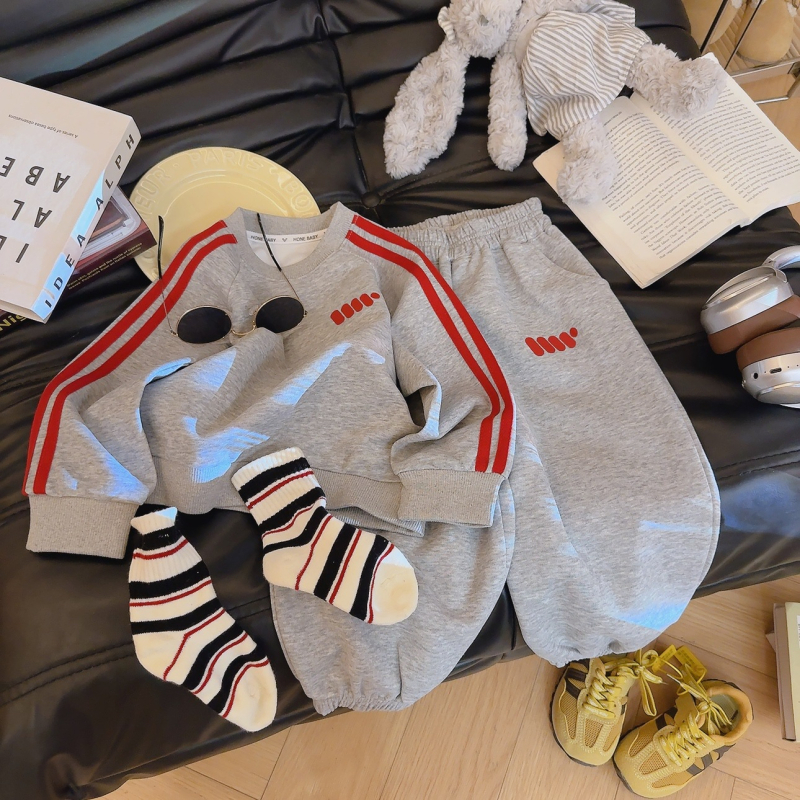 Baloo Bear Set copii de toamnă: hanorac și pantaloni cu broderie, două piese, pentru băieți și fete