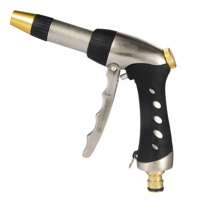 Easy Driving pistol de spălat auto pentru uz casnic, duză extinsă, negru-argintiu, pentru udare grădină și irigații
