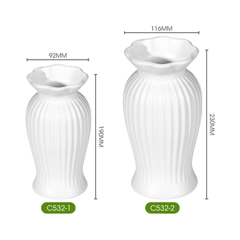 Vază de flori din plastic cu lalele artificiale, decor pentru sufragerie