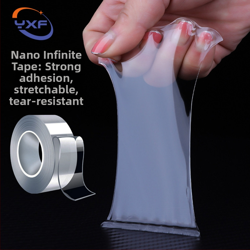 Bandă dublu-adezivă nano, aderență ultra-puternică, lavabilă și reutilizabilă, acril transparent, fără urme
