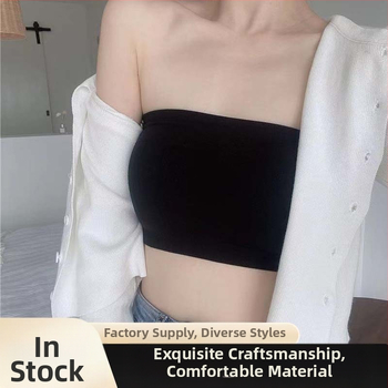 Sutien bandeau fără bretele, fără cusături, spate deschis, design versatil