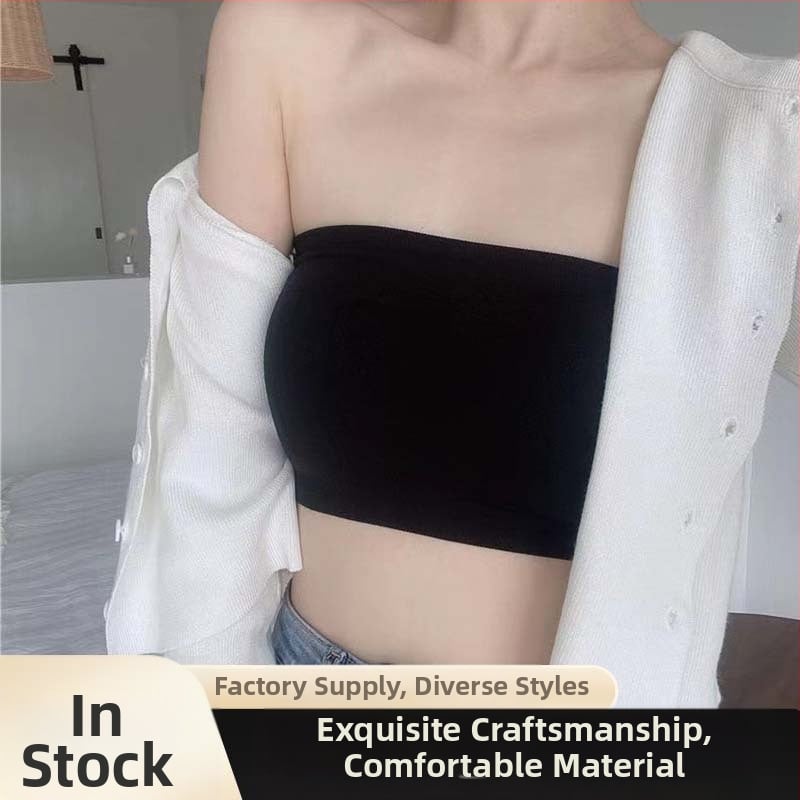 Sutien bandeau fără bretele, fără cusături, spate deschis, design versatil