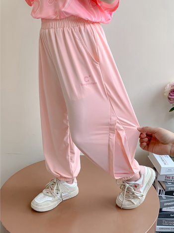 Pantaloni de vară din Ice Silk pentru fetițe, protecție împotriva țânțarilor, ușori, uscare rapidă, pantaloni sport pentru copii