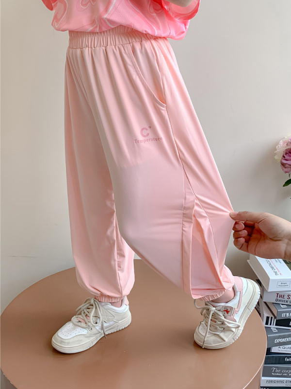 Pantaloni de vară din Ice Silk pentru fetițe, protecție împotriva țânțarilor, ușori, uscare rapidă, pantaloni sport pentru copii