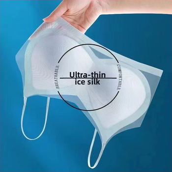 Sutien fara cusături Ice-Silk pentru vară, cupe ultra-subțiri cu perne încorporate, design pentru spate frumos