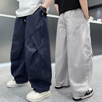 Pantaloni de vară ușori anti-țânțari pentru băieți, stil coreean, lungi pentru copii mai mari, pantaloni sport de vară