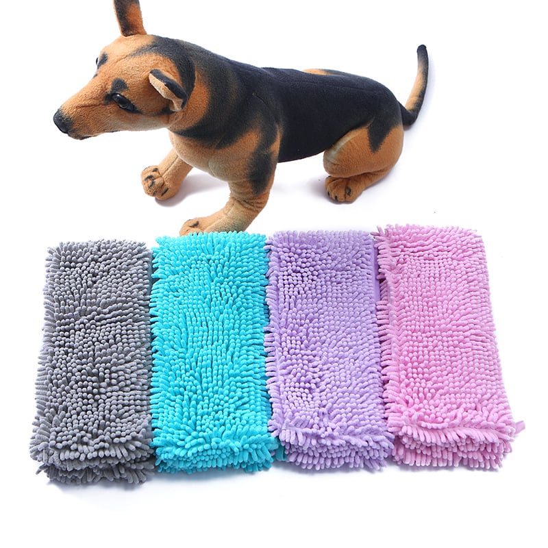 Prosop de baie pentru câine din chenille, absorbant, uscare rapidă, instrument de îngrijire