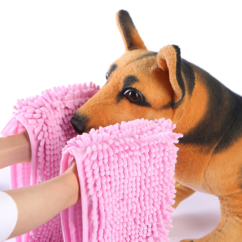 Prosop de baie pentru câine din chenille, absorbant, uscare rapidă, instrument de îngrijire