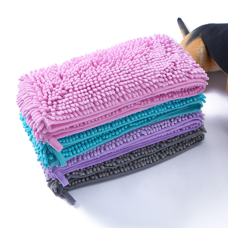 Prosop de baie pentru câine din chenille, absorbant, uscare rapidă, instrument de îngrijire