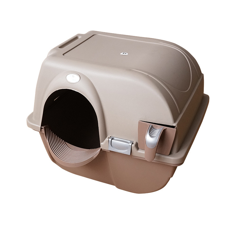 Cutie de nisip închisă pentru pisici, utilizare în casă, design anti-stropire