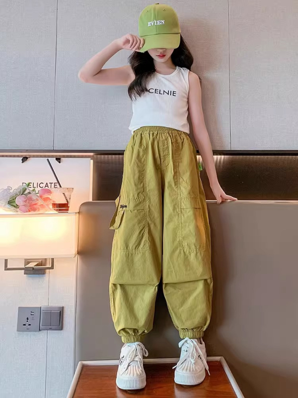 Pantaloni cargo casual pentru fete, vară 2024, croială lejeră, pantaloni lungi anti țânțari, universali