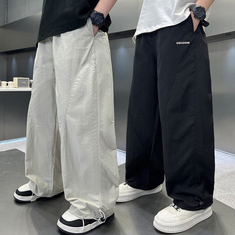 Pantaloni sport de vară pentru copii, din bumbac, croială dreaptă, casual, pentru copii peste 8 ani