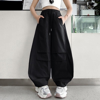 Pantaloni de vară subțiri din Ice-Silk pentru fete, anti-țânțari, croială lejeră, cu picior curbat, pentru copii