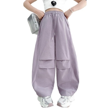 Pantaloni de vară subțiri din Ice-Silk pentru fete, anti-țânțari, croială lejeră, cu picior curbat, pentru copii