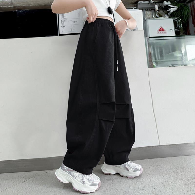 Pantaloni de vară subțiri din Ice-Silk pentru fete, anti-țânțari, croială lejeră, cu picior curbat, pentru copii