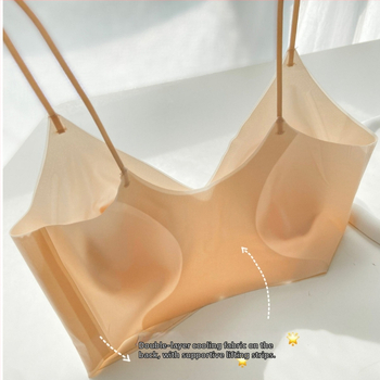 Sutien push-up fără spate, cu design în spate U, bretele subțiri