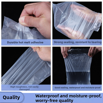 Geantă de expediere transparentă, groasă și impermeabilă, din HDPE, autosealantă, dimensiuni 20x30–40x55 cm, 100 buc./set