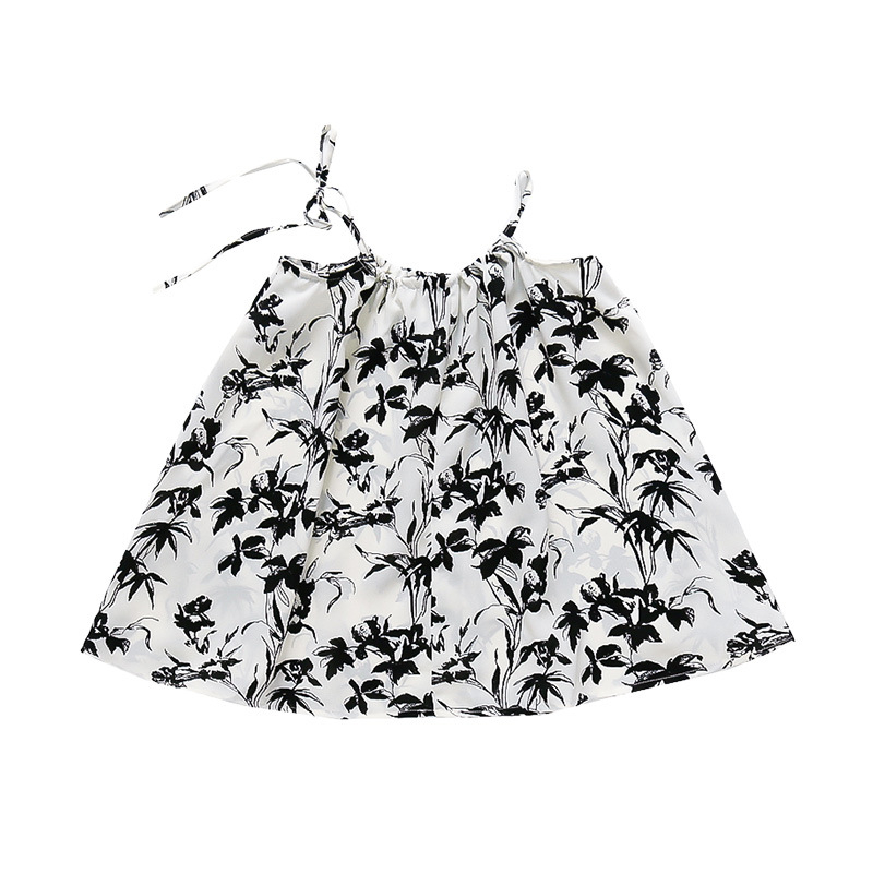 Rochie de vară pentru fete cu bretele - rochie florală ușoară, stil plajă