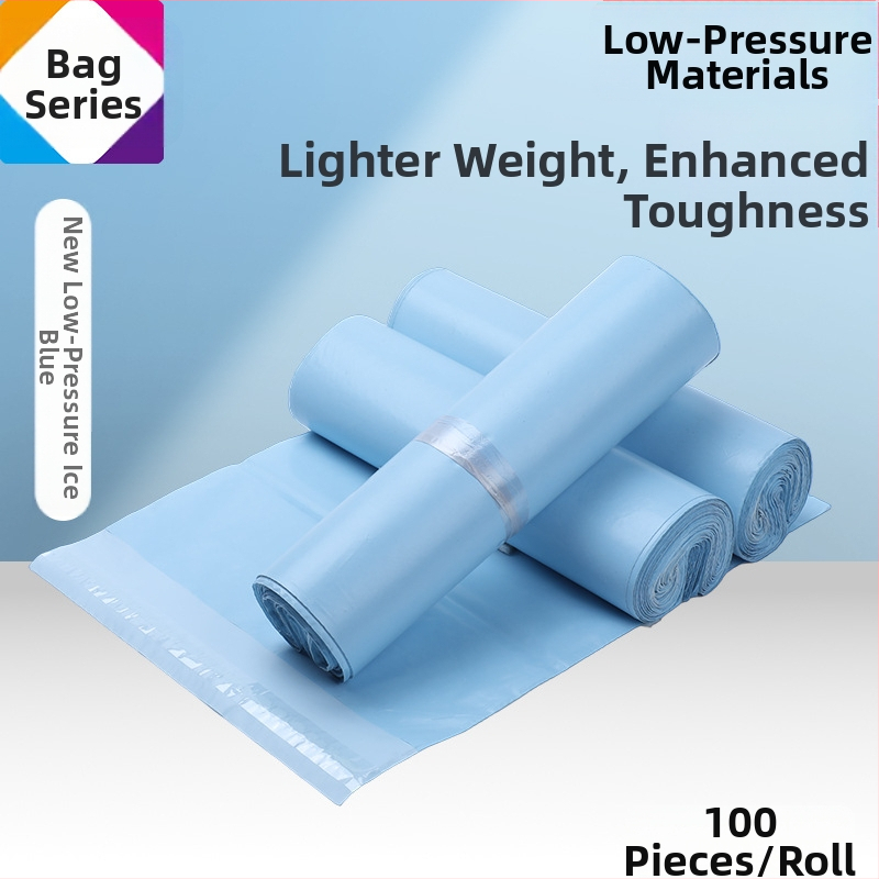 Saci express HDPE - groși, mari, culoare albastru gheață, ambalaj impermeabil, dimensiuni 20x35–50x60 cm, capacitate 0–15 kg, logo imprimat prin serigrafie, imprimare multicoloră, logo personalizabil