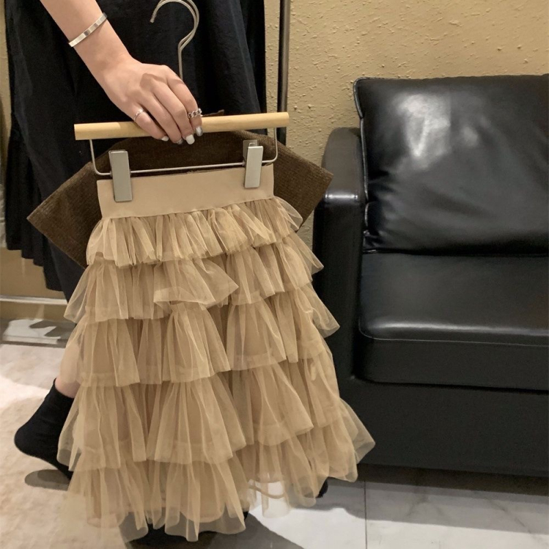 Set de vară pentru fete: două piese: tricou fără spate și fustă din tul, stil coreean, vară 2026.