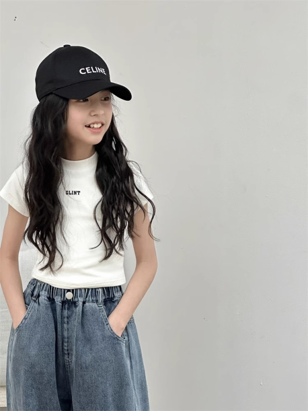 Tricou pentru fete cu maneca scurta, guler rotund, croptop, vara 2024, pentru echipa de street dance