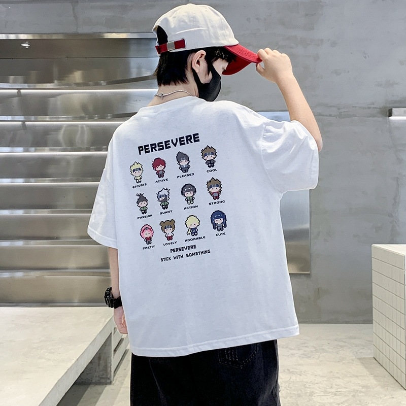 2026 Tricou băieți cu mânecă scurtă pentru vară, din bumbac, guler rotund, stil modern