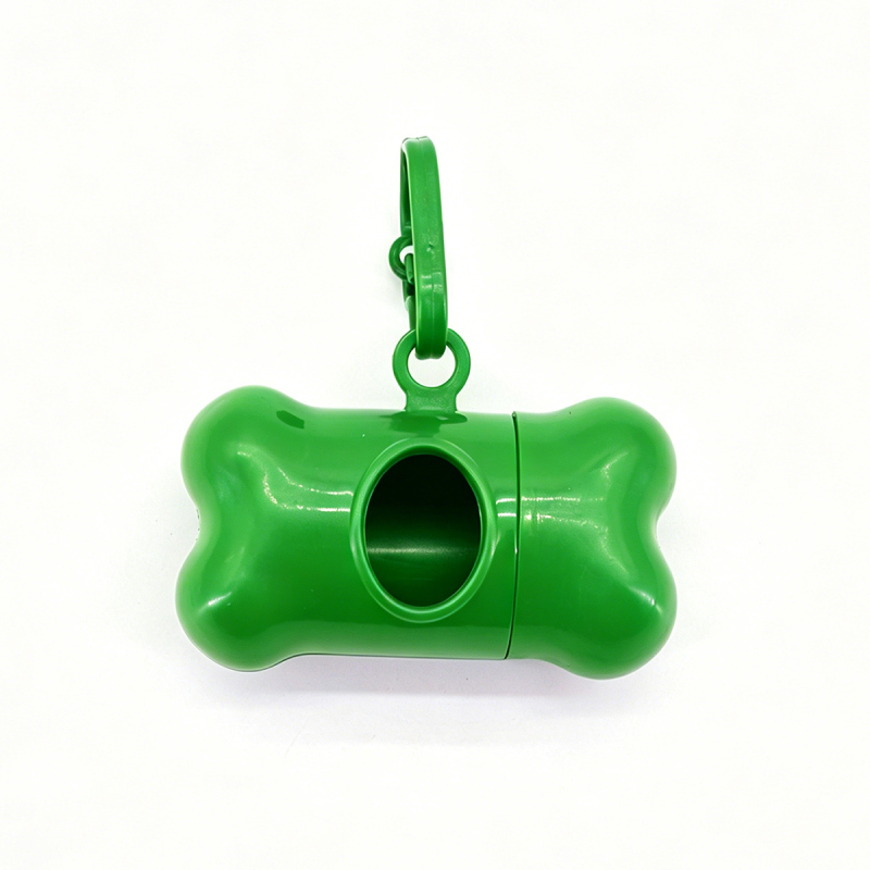 Dispenser pentru pungi de gunoi pentru animale de companie, în formă de os, pentru plimbări cu câinele, pungi biodegradabile.