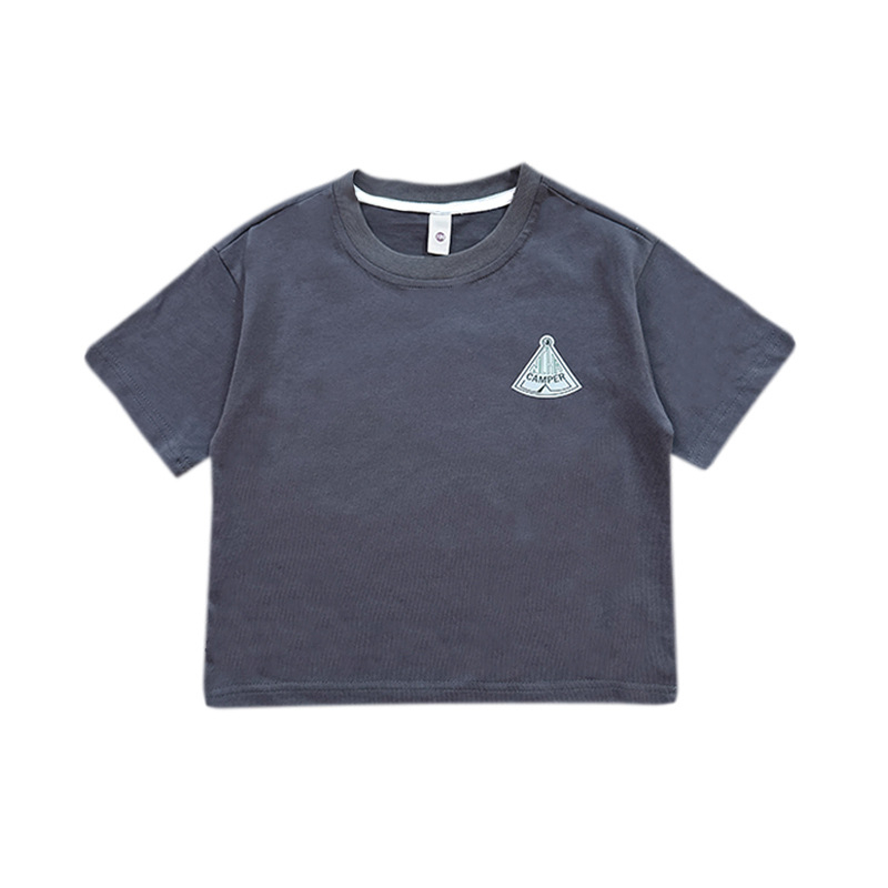 Tricou pentru fete, mâneci scurte, stil camping în aer liber, bumbac moale plăcut pielii, pentru copii 3-8 ani