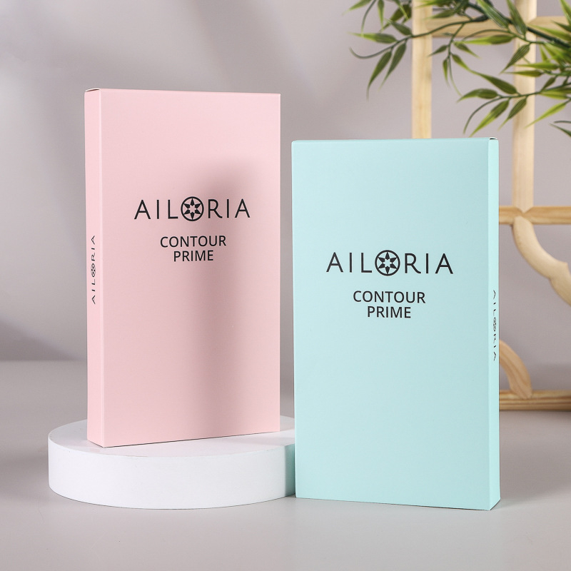Cutie cadou pentru cosmetică pliabilă, personalizată, din carton alb, cu inserție dublă