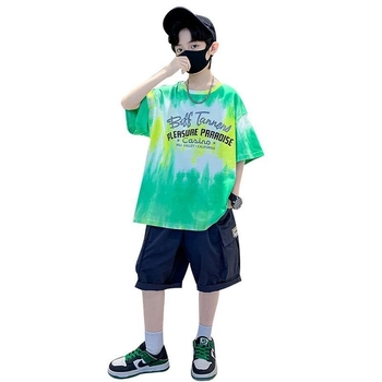 Tricou tie-dye pentru băieți, mânecă scurtă, 100% bumbac, vară 2026