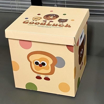 Cutie cadou mare din carton gri, seria biscuiților în desene animate