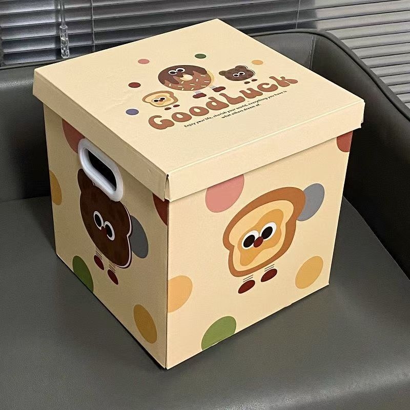 Cutie cadou mare din carton gri, seria biscuiților în desene animate