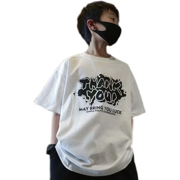 Tricou pentru copii din bumbac 100% cu mâneci scurte, vară 2024, stil coreean