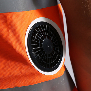 Îmbrăcăminte de vară cu ventilator pentru răcire, vestă reflectorizantă de siguranță și curea de siguranță pentru muncă în aer liber
