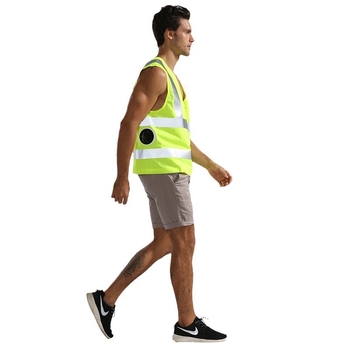 Îmbrăcăminte de vară cu ventilator pentru răcire, vestă reflectorizantă de siguranță și curea de siguranță pentru muncă în aer liber